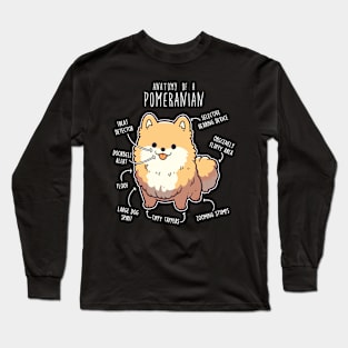 Orange Pomeranian Dog Anatomy Long Sleeve T-Shirt